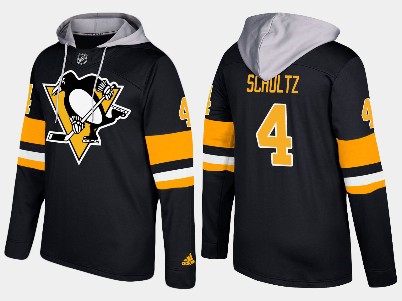 Men NHL Pittsburgh penguins 4 justin schultz black hoodie